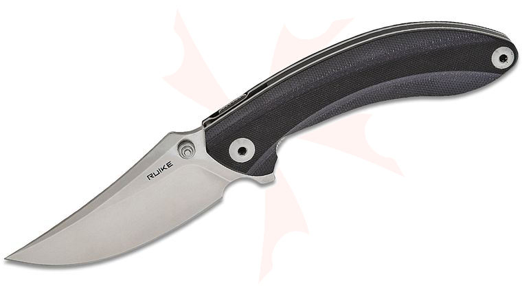RUIKE Knives P155 Flipper Knife 3.54 inch 14C28N Bead Blast Trailing Point Blade, Black G10 Handles