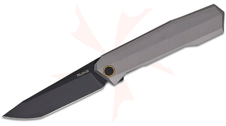 RUIKE Knives P166-AK Flipper Knife 3.62 inch Sandvik 14C28N Black Tanto Blade, Silver Aluminum Handles