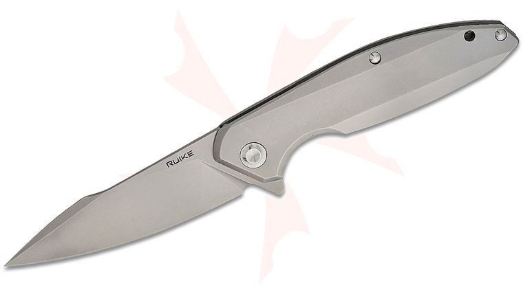 RUIKE Knives P128-SF Flipper Knife 3.66 inch 14C28N Bead Blast Harpoon Point Blade, 420 Stainless Steel Handles