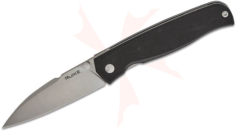 RUIKE Knives P662-B Folding Knife 2.91 inch 14C28N Bead Blast Sheepsfoot Blade, Black G10 Handles