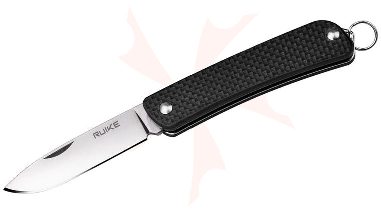 RUIKE Knives Criterion Collection S11 Keyring Knife 2.1 inch Polished Blade, Black G10 Handles