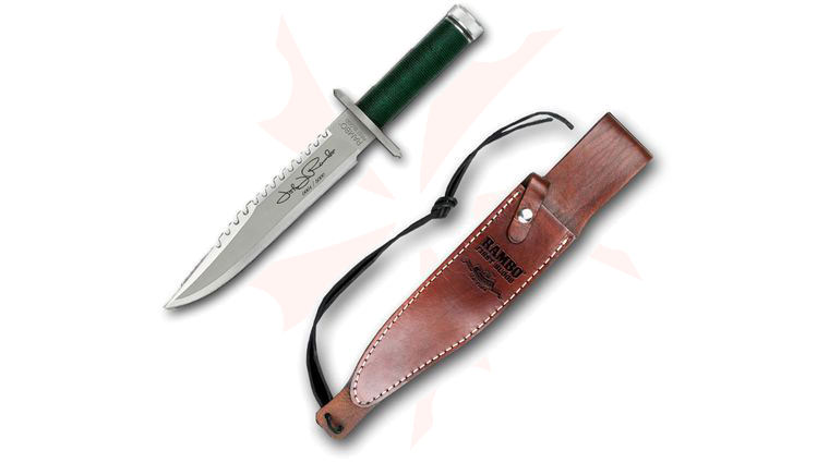 Rambo First Blood John Rambo Signature Edition 9 inch Blade, Leather Sheath
