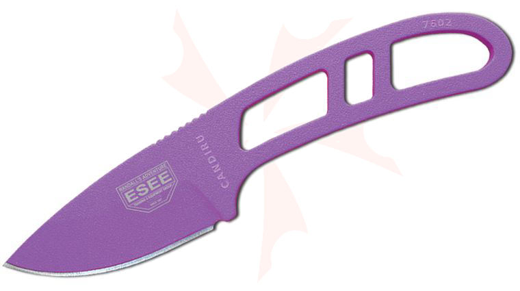 ESEE Knives CAN-PURP-BLK-E Candiru Utility Fixed 2 inch 1095 Carbon Blade, Purple Powder Coat, Black Molded Sheath