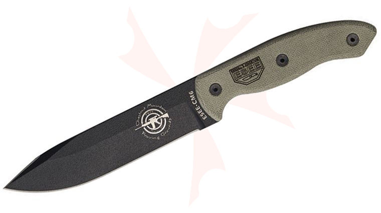 ESEE Knives CM6 Combat Knife Fixed 5.88 inch Drop Point 1095 Carbon Blade, Micarta Handles, Kydex Sheath