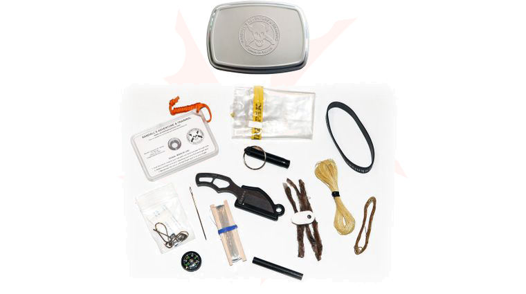 ESEE Knives PINCH-KIT Mini Survival Kit with Gibson Pinch Knife in Embossed Tin