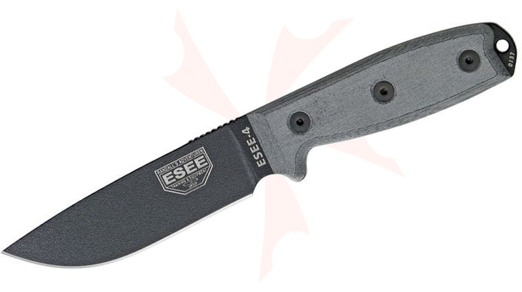 ESEE Knives ESEE-4P Plain Edge, Coyote Brown Sheath, Clip Plate