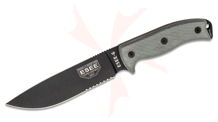 ESEE Knives ESEE-6S-OD Combo Edge, OD Green Sheath, Clip Plate