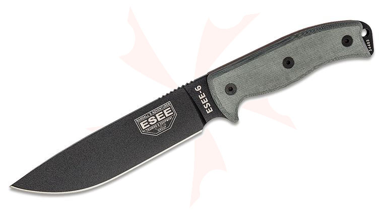 ESEE Knives ESEE-6P Plain Edge, Coyote Brown Sheath, Clip Plate