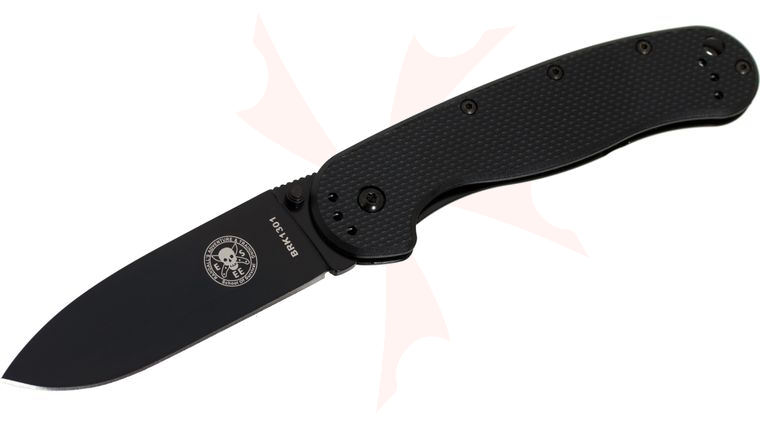 Avispa Folding Knife 3.5 inch Black AUS-8 Blade, Black FRN and Stainless Steel Handles, Designed by ESEE