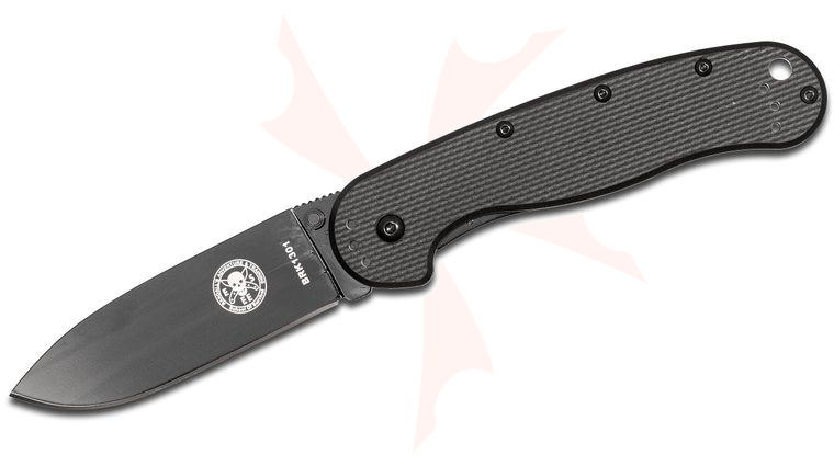 Avispa Folding Knife 3.5 inch Black D2 Blade, Black FRN and Stainless Steel Handles, Designed by ESEE