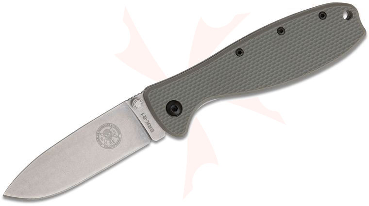 Zancudo Folding Knife 3 inch Stonewashed Blade, Foliage Green FRN and Stainless Steel Handles, Designed by ESEE