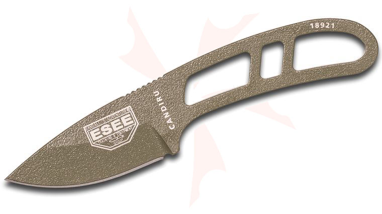 ESEE Knives CAN-OD-E Candiru Utility Fixed 2 inch 1095 Carbon Blade, OD Green Powder Coat, Cordura Sheath