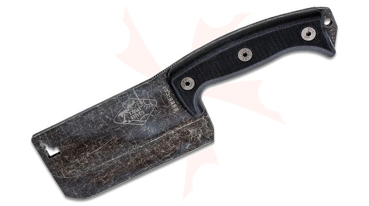 ESEE Knives ESEE-CL1 Expat Knives Cleaver 5.5 inch Black Stonewashed Blade, Black G10 Handles, Black Leather Sheath