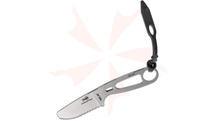 ESEE Knives Imlay Rescue Knife Fixed 2.32 inch Stonewashed 440C Stainless Steel Blunt-Tip Combo Blade, Black Sheath, Clip Plate