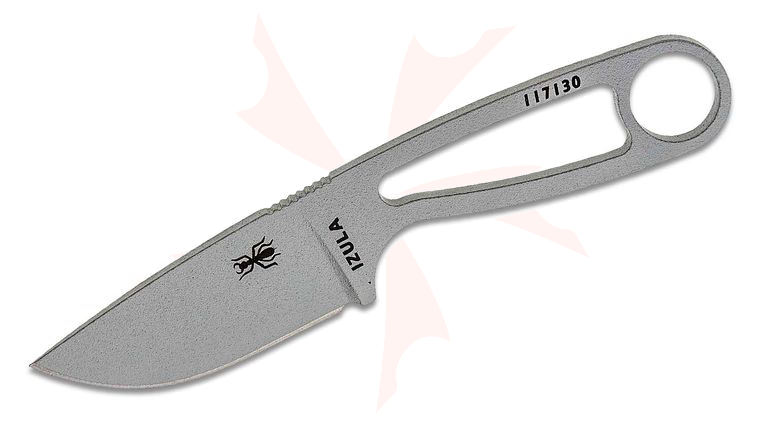 ESEE Knives IZULA-GY Neck Knife Fixed 2.875 inch 1095 Carbon Blade, Gray Powder Coat, Black Sheath, Clip Plate