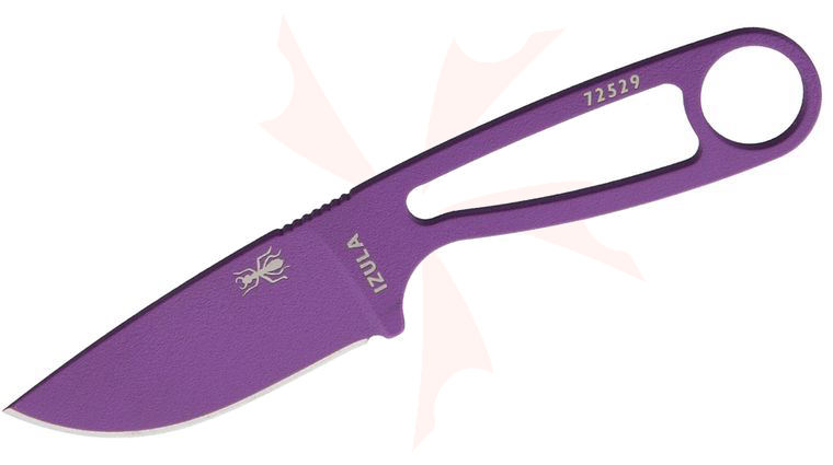 ESEE Knives IZULA-PURP-BLK Neck Knife Fixed 2.875 inch 1095 Carbon Blade, Purple Powder Coat, Black Sheath, Clip Plate