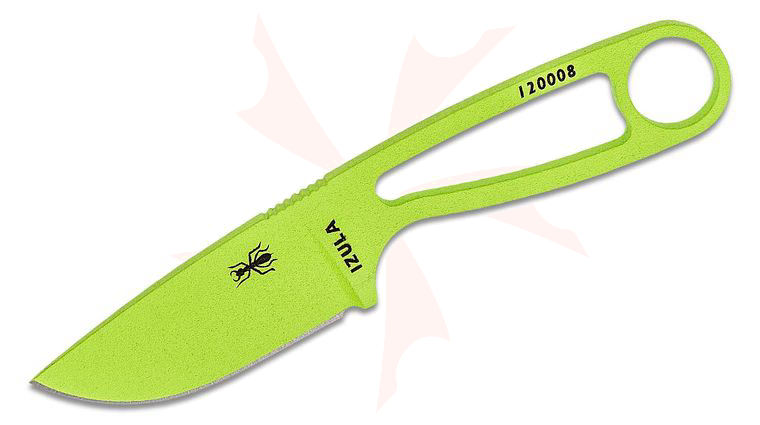 ESEE Knives IZULA-VG-KIT Neck Knife Fixed 2.875 inch 1095 Carbon Blade, Venom Green Powder Coat, Black Sheath, Complete Survival Kit