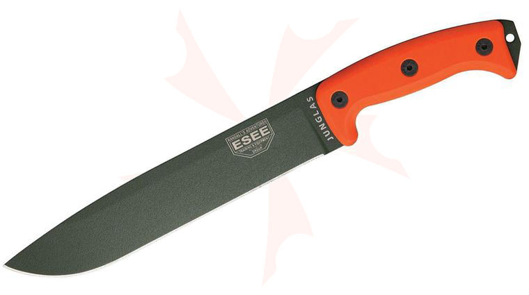 ESEE Knives Junglas Machete 10.38 inch OD Green Blade, Orange G10 Handles, Kydex Sheath