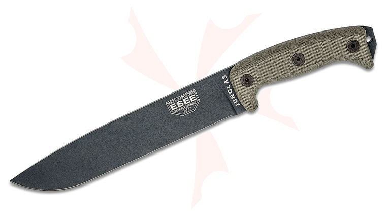ESEE Knives JUNGLAS-TG Machete 10.38 inch Gunsmoke Blade, Micarta Handles, Kydex Sheath