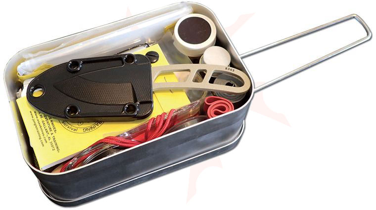 ESEE Knives LARGE-TIN-KIT Mess Tin Survival Kit with Candiru Knife