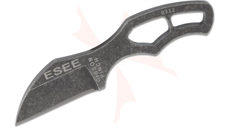ESEE Knives ESEE-PINCH James Gibson Pinch Fixed Neck Knife 1.3 inch 1095 Black Oxide Stonewashed Blade, Rare Earth Magnet Molded Sheath