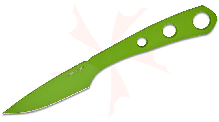 Real Steel Knives Ostap Hel Marlin Survival Fixed Blade Knife 2.44 inch Green Drop Point Blade and Stainless Steel Handle, Kydex Sheath