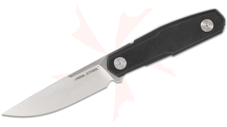 Real Steel Knives Bushcraft Zenith Fixed Blade Knife 4.33 inch 14C28N Stainless Steel, Black G10 Handles, Kydex Sheath