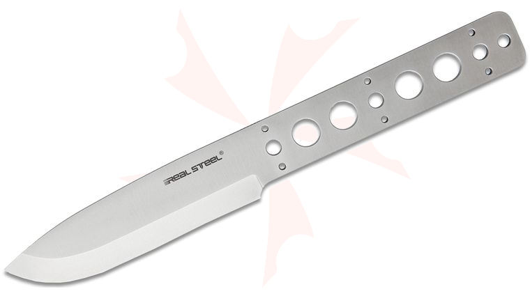 Real Steel Bushcraft Organic Knife Blank, 14C28N Stainless Steel Scandi Grind Blade for Knife Makers