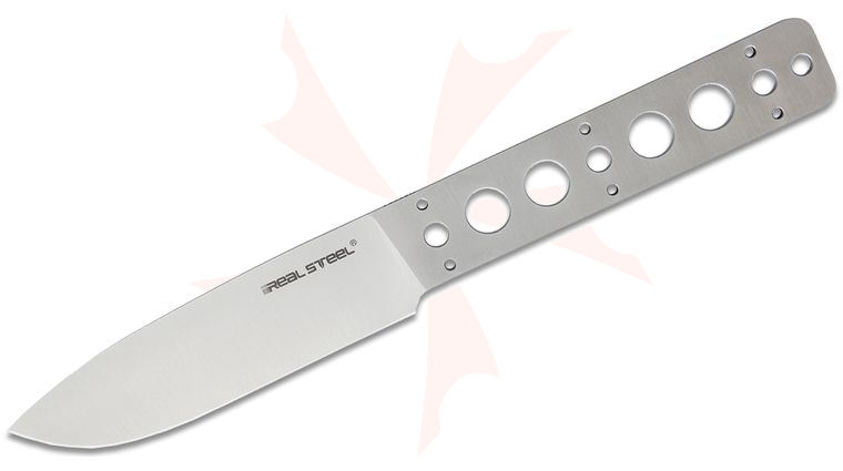 Real Steel Bushcraft Organic Knife Blank, 14C28N Stainless Steel Full Flat Grind Blade for Knife Makers