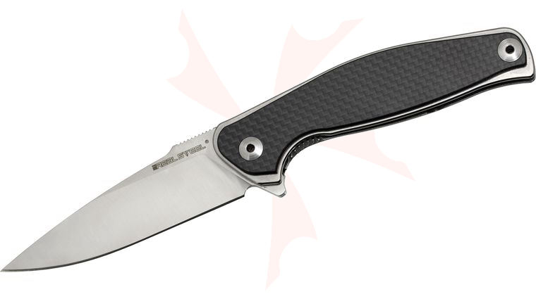Real Steel Knives E771 Sea Eagle Flipper 3.74 inch Sandvik 14C28N Plain Blade, G10/Carbon Fiber Handles