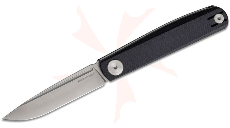 Real Steel Knives Gslip Slipjoint Folding Knife 3.46 inch VG10 Satin Blade, Black G10 Handles