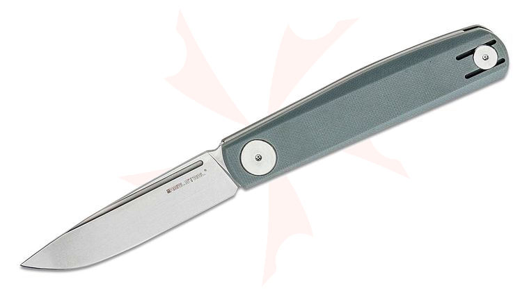 Real Steel Knives Gslip Compact Slipjoint Folding Knife 3.07 inch VG10 Satin Blade, Gray G10 Handles