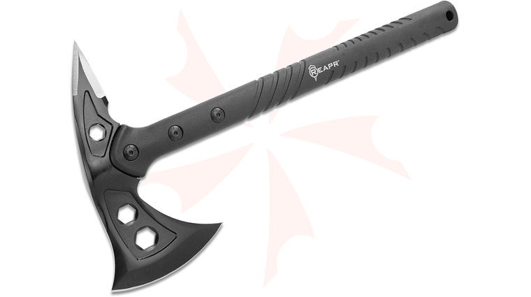 Reapr 11000 TAC Hawk Axe 15.75 inch Overall, Black Tomahawk Blade with Spike, Black FRN Handle, Nylon Belt Sheath