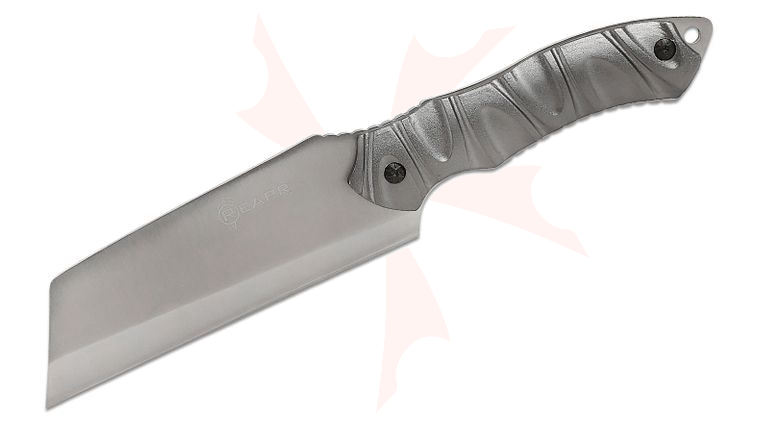 Reapr 11012 JAMR Knife Fixed 6 inch Satin Modified Cleaver Blade, Gray Aluminum Handle, Nylon Belt Sheath