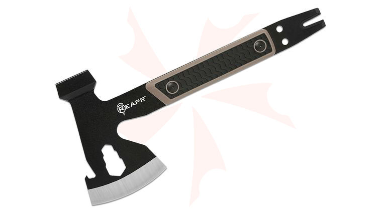 Reapr 11014 Multi-Tool Versa Camp Axe 10.75 inch Overall, Black Axe Head with Hammer and Prybar, TPR Handle, Nylon Belt Sheath