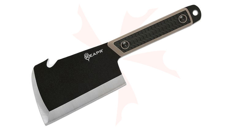 Reapr 11016 Versa CLEAVR Knife Fixed 5 inch Two-Tone Cleaver Blade with Ripper Hook, TPR Handle, Nylon Belt Sheath