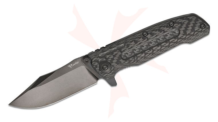 Reate Knives D9-V2 Frame Lock Flipper Knife 3.6 inch CPM-154 Black DLC Harpoon Blade, Carbon Fiber and Black DLC Titanium Handles