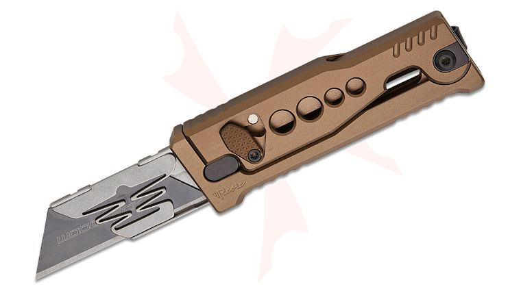Reate Knives EXO-U Utility Gravity Knife 2.28 inch Replaceable Razor Blade, Copper Speed Holes Aluminum Handles