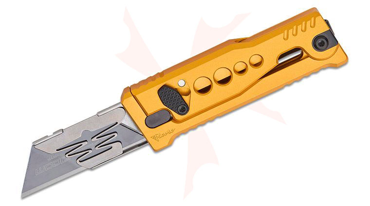 Reate Knives EXO-U Utility Gravity Knife 2.28 inch Replaceable Razor Blade, Yellow Speed Holes Aluminum Handles