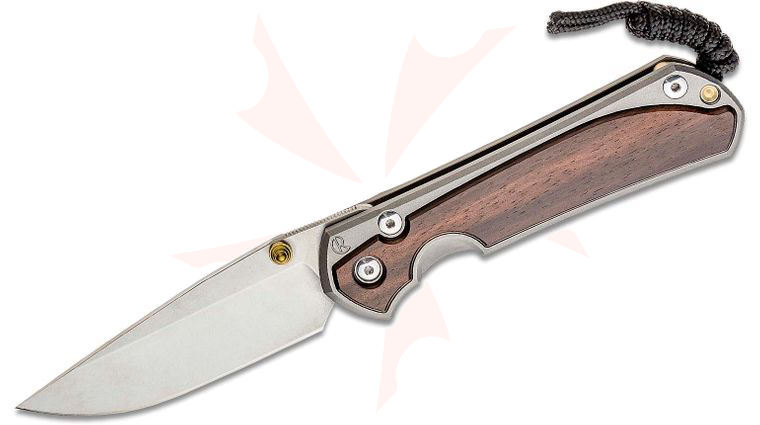Chris Reeve Large Sebenza 31 Folding Knife 3.61 inch CPM-MagnaCut Satin Blade, Titanium Handles with Macassar Ebony Wood Inlays