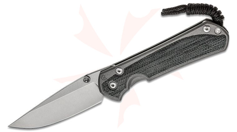 Chris Reeve Large Sebenza 31 Folding Knife 3.61 inch CPM-MagnaCut Stonewashed Blade, Sandblasted Titanium Handles with Black Canvas Micarta Inlays