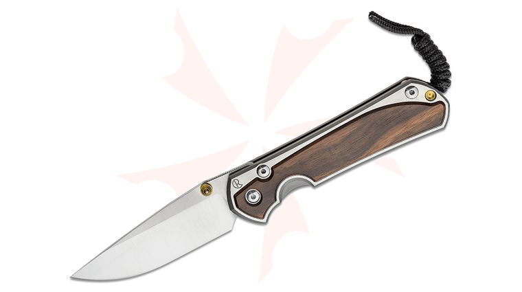 Chris Reeve Large Sebenza 31 Folding Knife 3.61 inch CPM-MagnaCut Satin Blade, Polished Titanium Handles with Macassar Ebony Wood Inlays