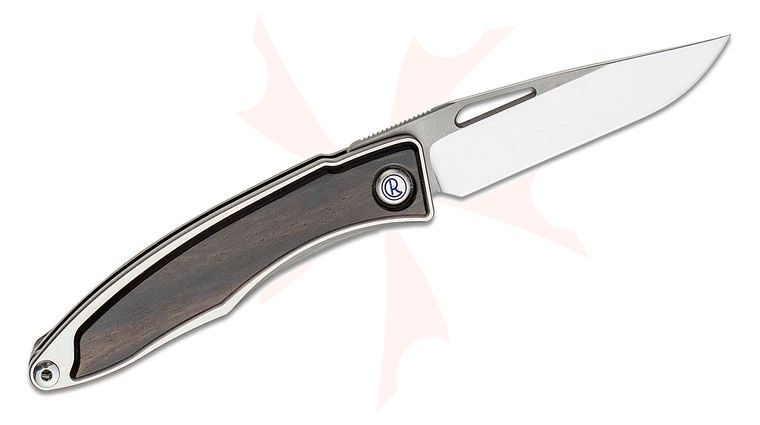 Chris Reeve 2021 Left Handed Mnandi Folding Knife 2.74 inch CPM-MagnaCut Polished Blade, Titanium Handles with Macassar Ebony Wood Inlays