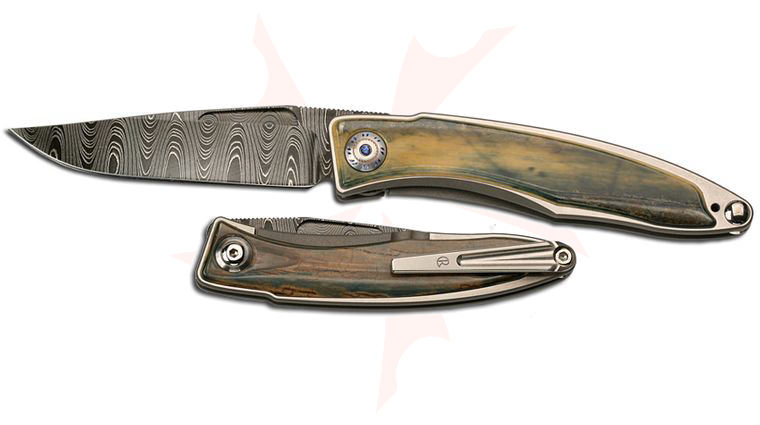 Chris Reeve Mnandi Frame Lock Damascus Blade Mammoth Ivory