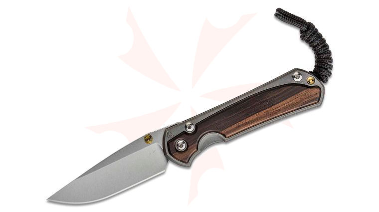 Chris Reeve Small Sebenza 31 Folding Knife 2.99 inch CPM-MagnaCut Satin Blade, Titanium Handles with Macassar Ebony Wood Inlays
