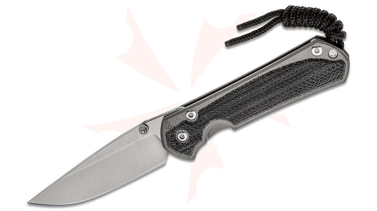 Chris Reeve Small Sebenza 31 Folding Knife 2.99 inch CPM-MagnaCut Stonewashed Blade, Sandblasted Titanium Handles with Black Canvas Micarta Inlays