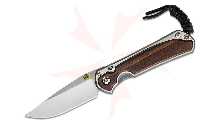 Chris Reeve Small Sebenza 31 Folding Knife 2.99 inch CPM-MagnaCut Satin Blade, Polished Titanium Handles with Macassar Ebony Wood Inlays
