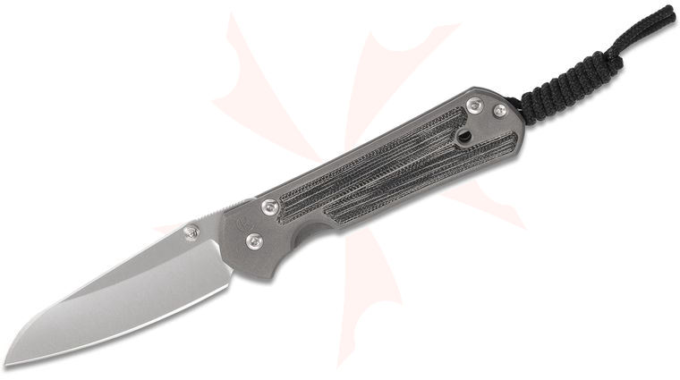 Chris Reeve Small Sebenza 21 Insingo Folding Knife 2.94 inch S35VN Stonewashed Blade, Titanium Handles with Black Canvas Micarta Inlays DISCONTINUED VERSION, LIMITED AVAILABILITY