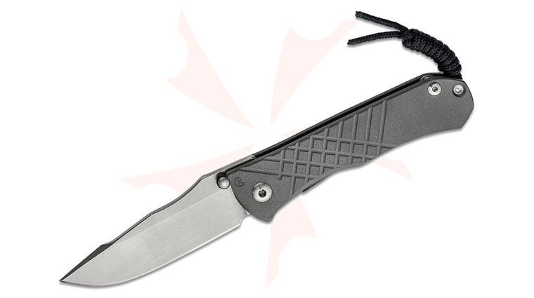 Chris Reeve Umnumzaan Folding Knife 3.675 inch CPM-MagnaCut Stonewashed Blade, Milled Titanium Handles