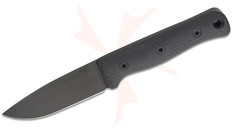 Reiff Knives F4 GEN2 Bushcraft Fixed Blade Knife 4 inch CPM-3V Black DLC Drop Point Blade, Black G10 Handles, Ambidextrous Kydex Sheath